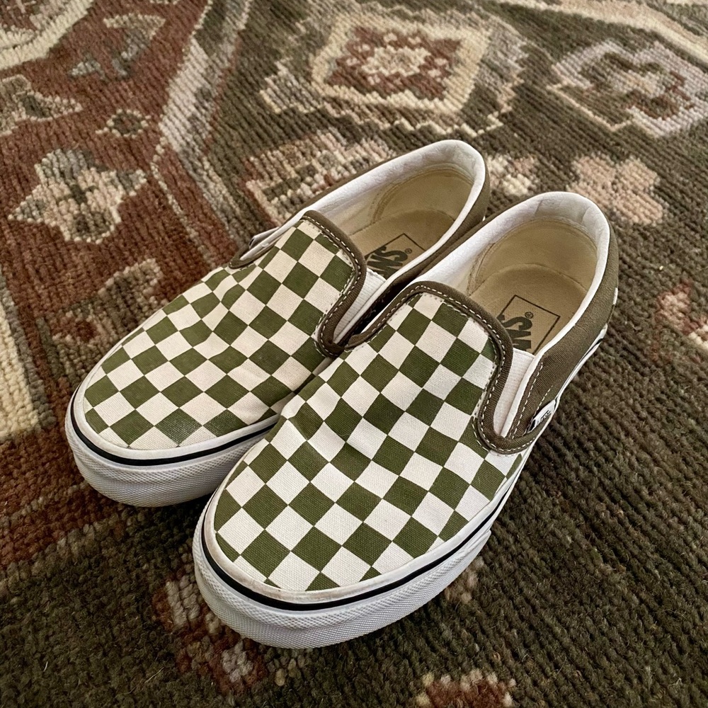 Checkered Green Vans